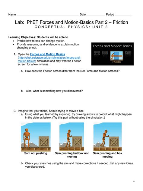 forces in motion phet|phet forces and motion worksheet.